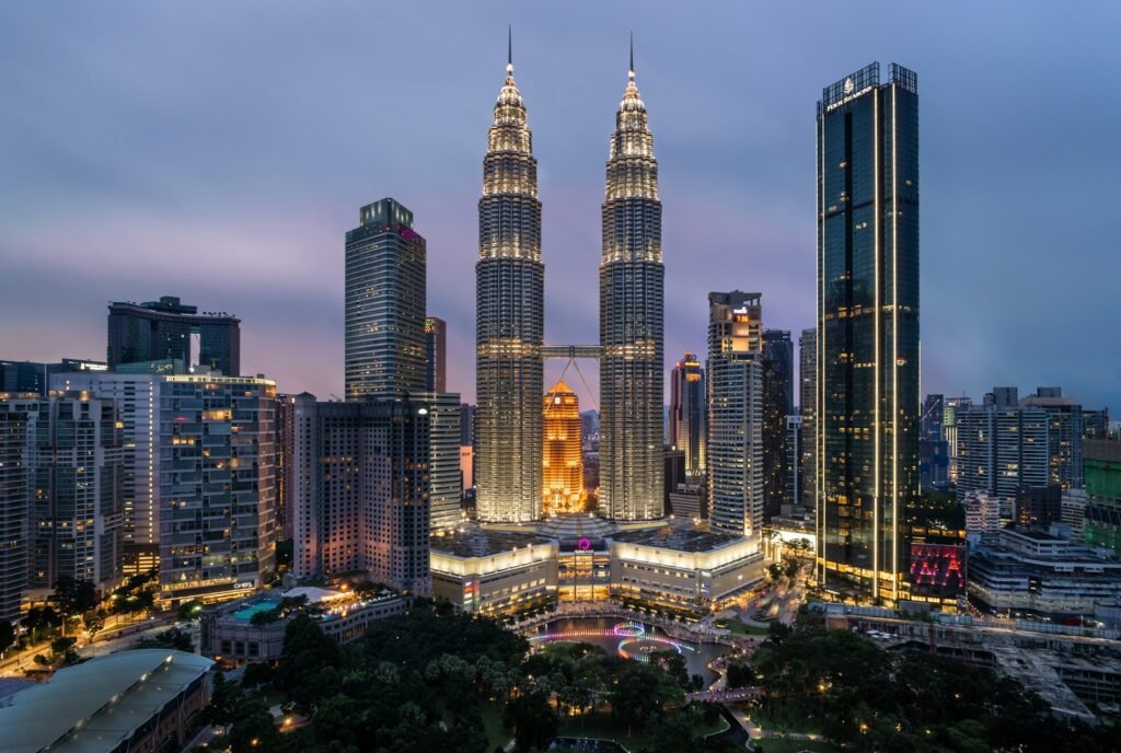 high rise building during night time