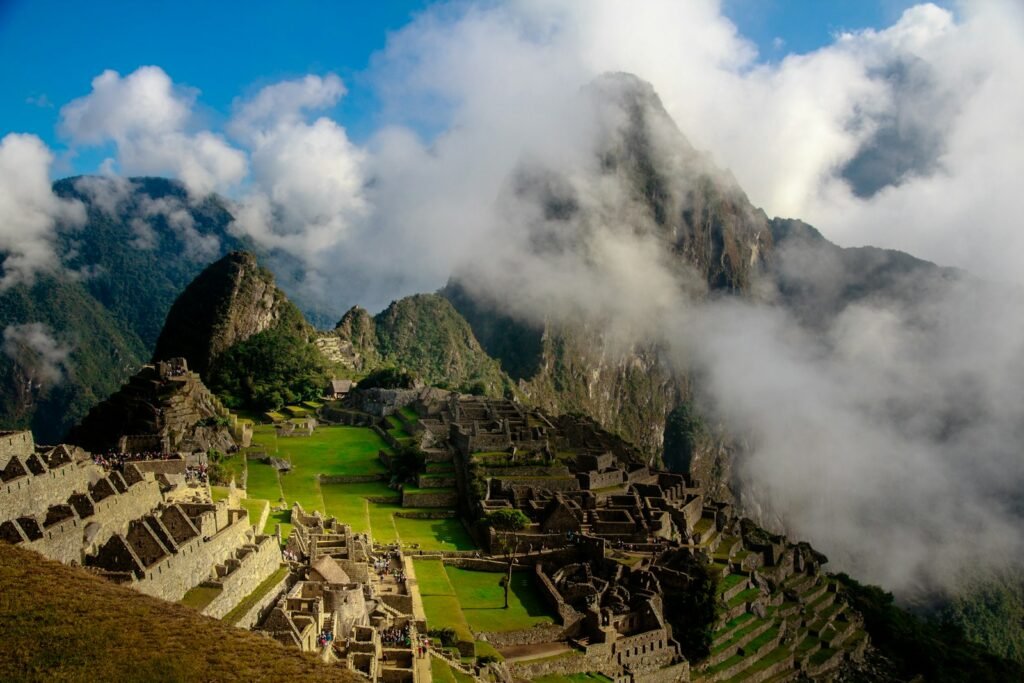 aerial photography of mountain