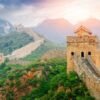 great wall of china, mountains, forests